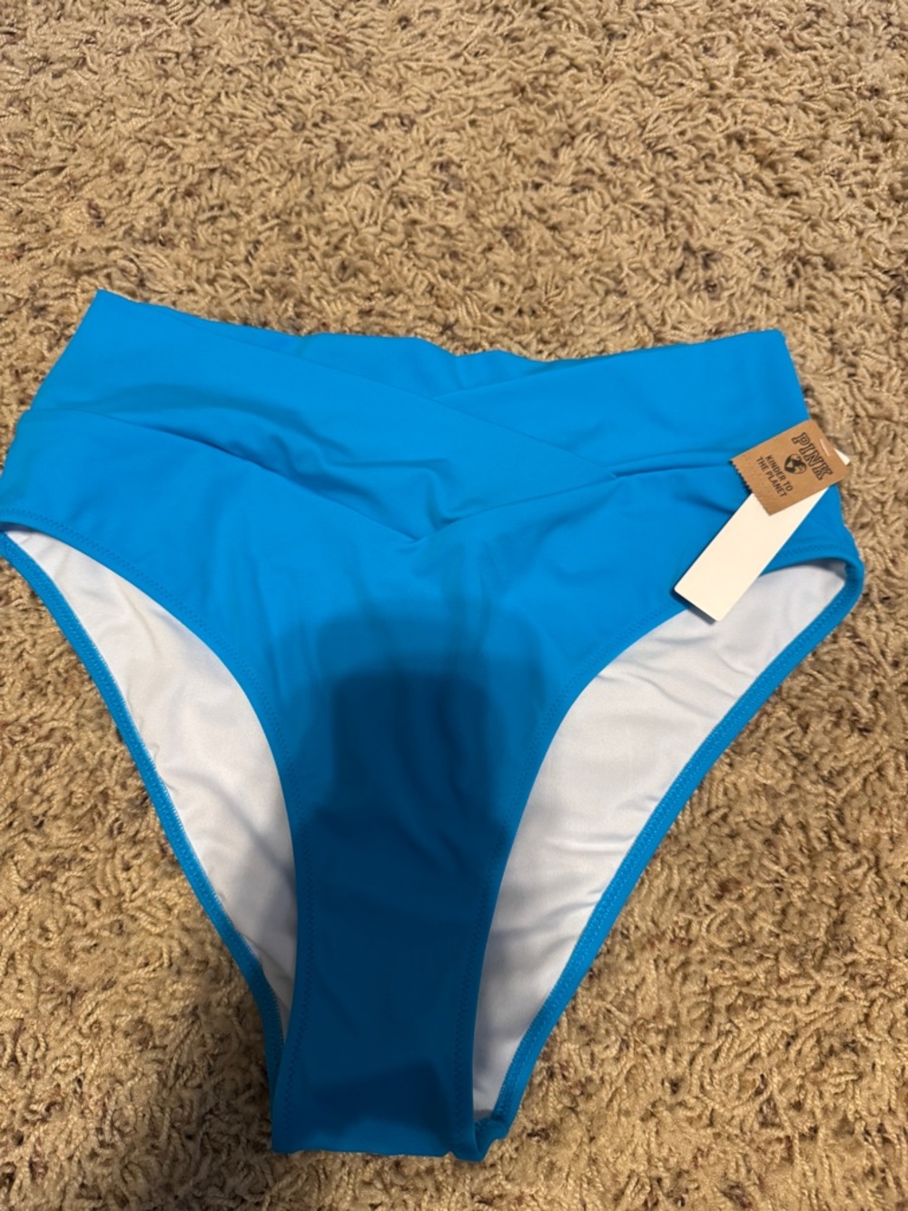 PINK Victoria's Secret High-Waist Bikini Bottoms in Bright Blue